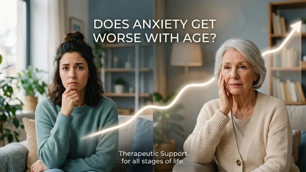 Anxiety across the lifespan illustrated by a younger and an older woman