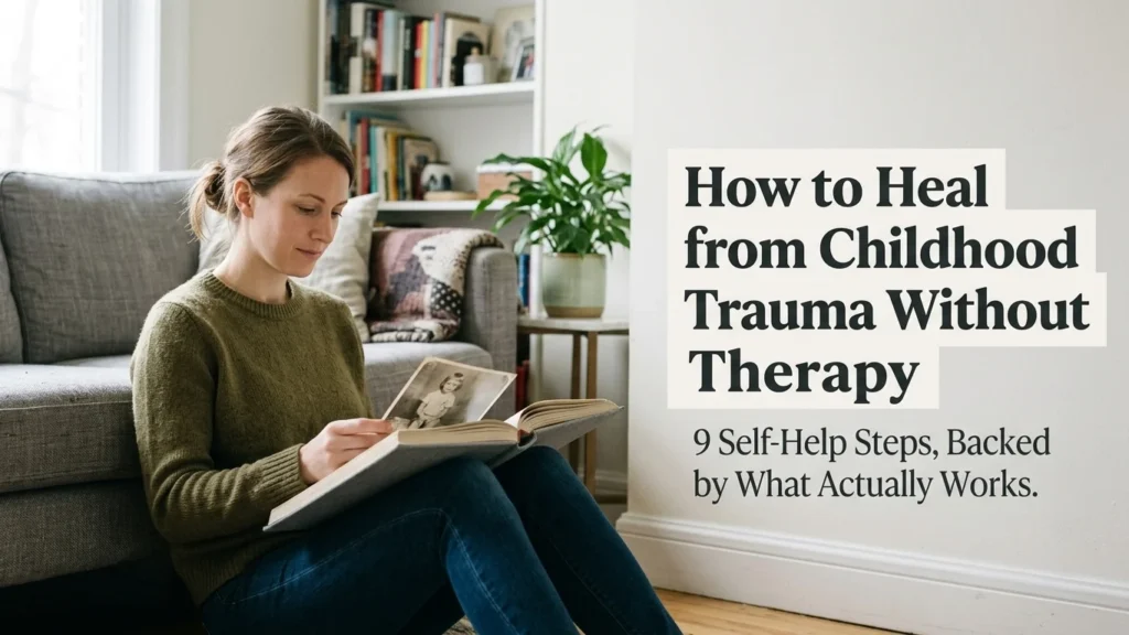 Woman journaling at home for a guide to childhood trauma recovery