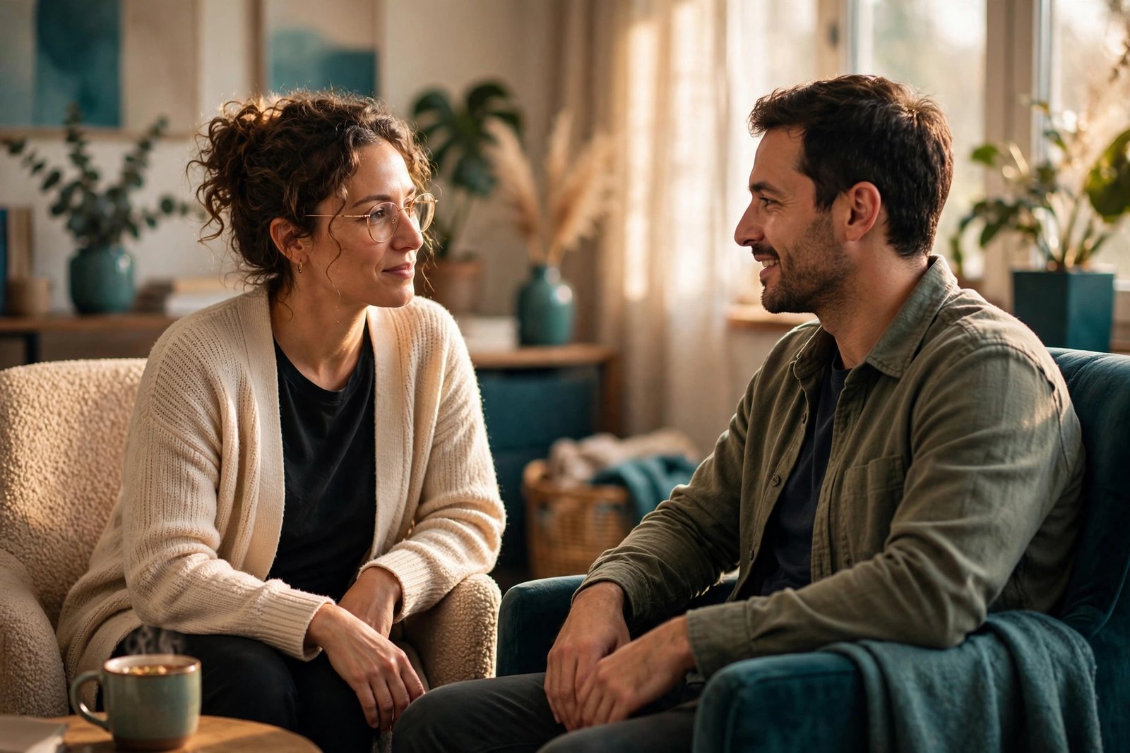 Therapist and client talking during an individual counseling session